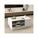 Modern Coffee Table Rectangle With 2 Tier Open Storage Shelves