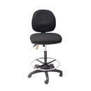 Commercial Grade Medium Back Drafting Chair Black Fabric