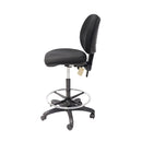 Commercial Grade Medium Back Drafting Chair Black Fabric