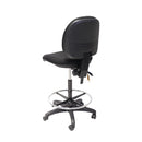 Commercial Grade Medium Back Drafting Chair Black Fabric