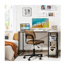 L Shaped Corner Computer Desk with Adjustable Bookshelf for Office Grey