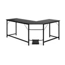 L Shaped Corner Computer Desk with CPU Stand for Home and Office Black