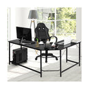 L Shaped Corner Computer Desk with CPU Stand for Home and Office Black