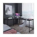 L Shaped Corner Computer Desk with CPU Stand for Home and Office Black