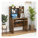 Computer Desk With Magnetic Bulletin Board And Adjustable Shelf