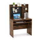 Computer Desk With Magnetic Bulletin Board And Adjustable Shelf