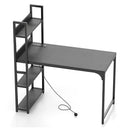 Computer Desk With Power Strip Black