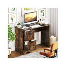 Computer Desk With Drawers With Charging Station And Cable Hole