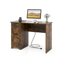 Computer Desk With Drawers With Charging Station And Cable Hole