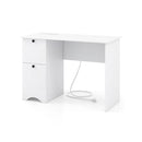 Computer Desk With Drawers With Charging Station And Cable Hole