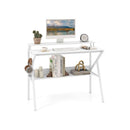 Space Saving Computer Desk With Monitor Stand And Extra Storage Shelf