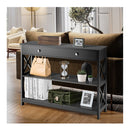 Console Table With Drawer And 2 Shelves For Living Room Entryway