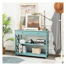 Console Table With Drawer And 2 Shelves For Living Room Entryway Green