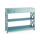 Console Table With Drawer And 2 Shelves For Living Room Entryway Green