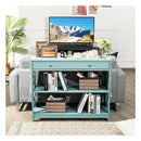 Console Table With Drawer And 2 Shelves For Living Room Entryway Green