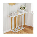 Console Table With Faux Marble Top And Anti Tipping Kits