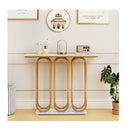 Console Table With Faux Marble Top And Anti Tipping Kits