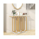 Console Table With Faux Marble Top And Anti Tipping Kits