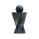Contemporary Twisted Solar Water Feature Fountain With Led Light Black