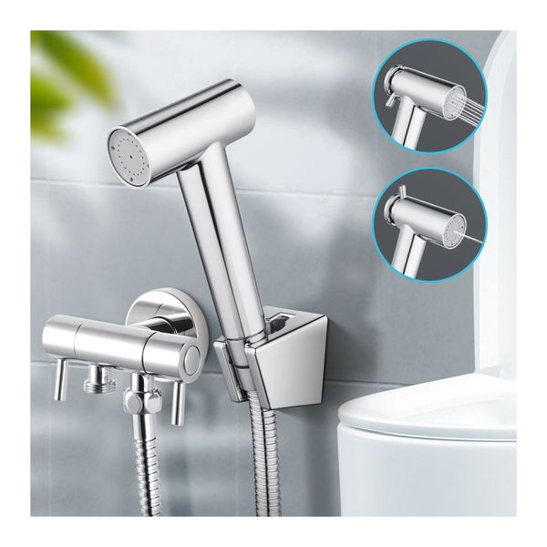 2 Functions Handheld Toilet Bidet Sprayer Dual Control Cistern Cock