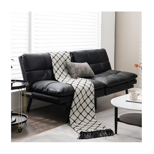 Convertible Memory Foam Futon Couch Bed With Adjustable Backrest