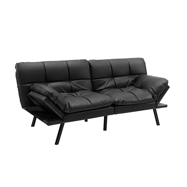 Convertible Memory Foam Futon Couch Bed With Adjustable Backrest