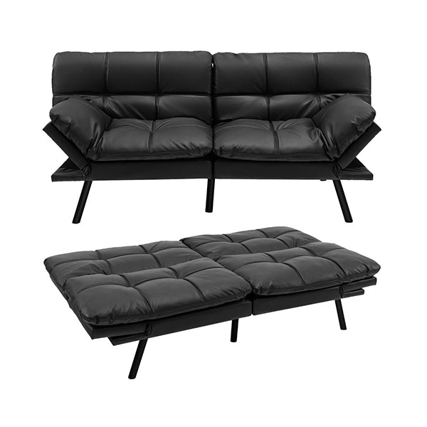 Convertible Memory Foam Futon Couch Bed With Adjustable Backrest