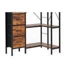 Corner Bookshelf With 4 Fabric Drawers 5 Tier Bedroom Rustic