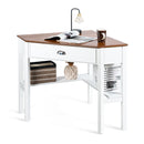 Corner Computer Desk With Drawer And Shelves For Office