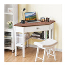 Corner Computer Desk With Drawer And Shelves For Office