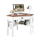 Corner Computer Desk With Drawer And Shelves For Office