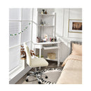 Corner Computer Desk With Hutch For Study And Writing White