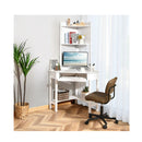 Corner Computer Desk With Hutch For Study And Writing White