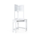 Corner Computer Desk With Hutch For Study And Writing White