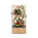 Corner Raised Garden Bed With Trellises For Climbing Plants Natural