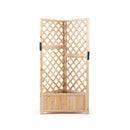 Corner Raised Garden Bed With Trellises For Climbing Plants Natural