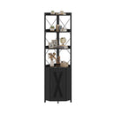 Corner Shelf With Storage 180Cm Tall Corner Cabinet Black