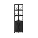 Corner Shelf With Storage 180Cm Tall Corner Cabinet Black