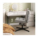 Criss Cross Legged Chair No Wheels Armless Home Office Desk Chair Grey