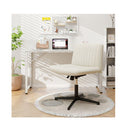 Criss Cross Legged Chair No Wheels With Wide Padded Seat Beige