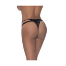 Cross Strap Split Thong Black