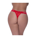 Cross Strap Split Thong Red