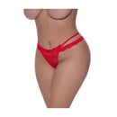 Cross Strap Split Thong Red