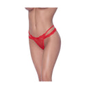 Cross Strap Split Thong Red