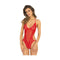 Crotchless Lace And Mesh Teddy Red Small Medium