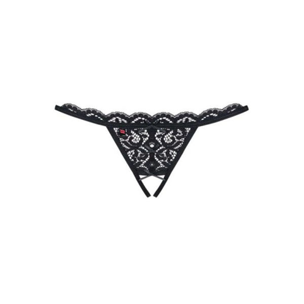 Crotchless Lace Thong 831 Black