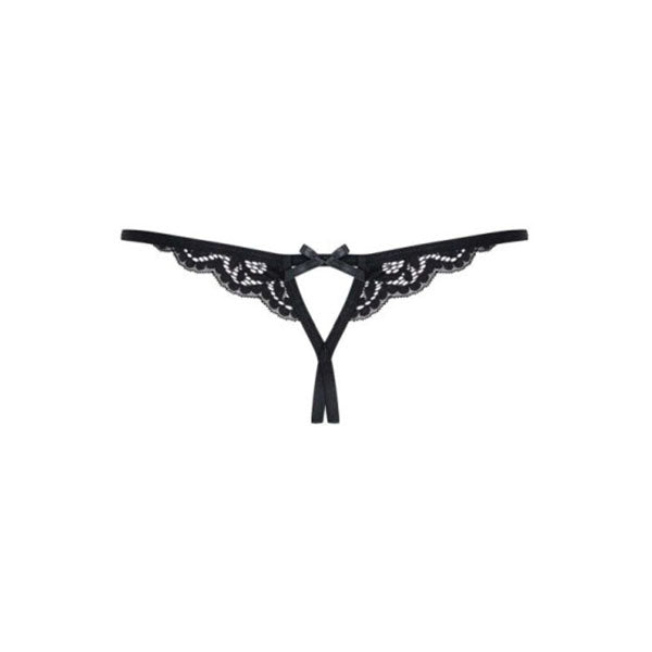 Crotchless Lace Thong 831 Black