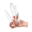 Crystal 3Pc Trainer Kit Glass Anal Plugs Set Of 3 Sizes Clear