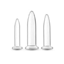 Crystal 3Pc Trainer Kit Glass Anal Plugs Set Of 3 Sizes Clear