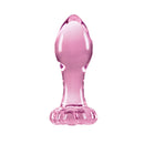 Crystal Flower Glass Butt Plug